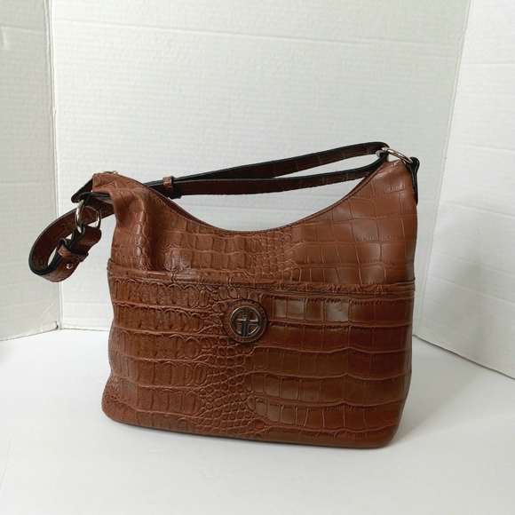 Giani Bernina brown faux alligator satchel/shoulder bag - Picture 6 of 14